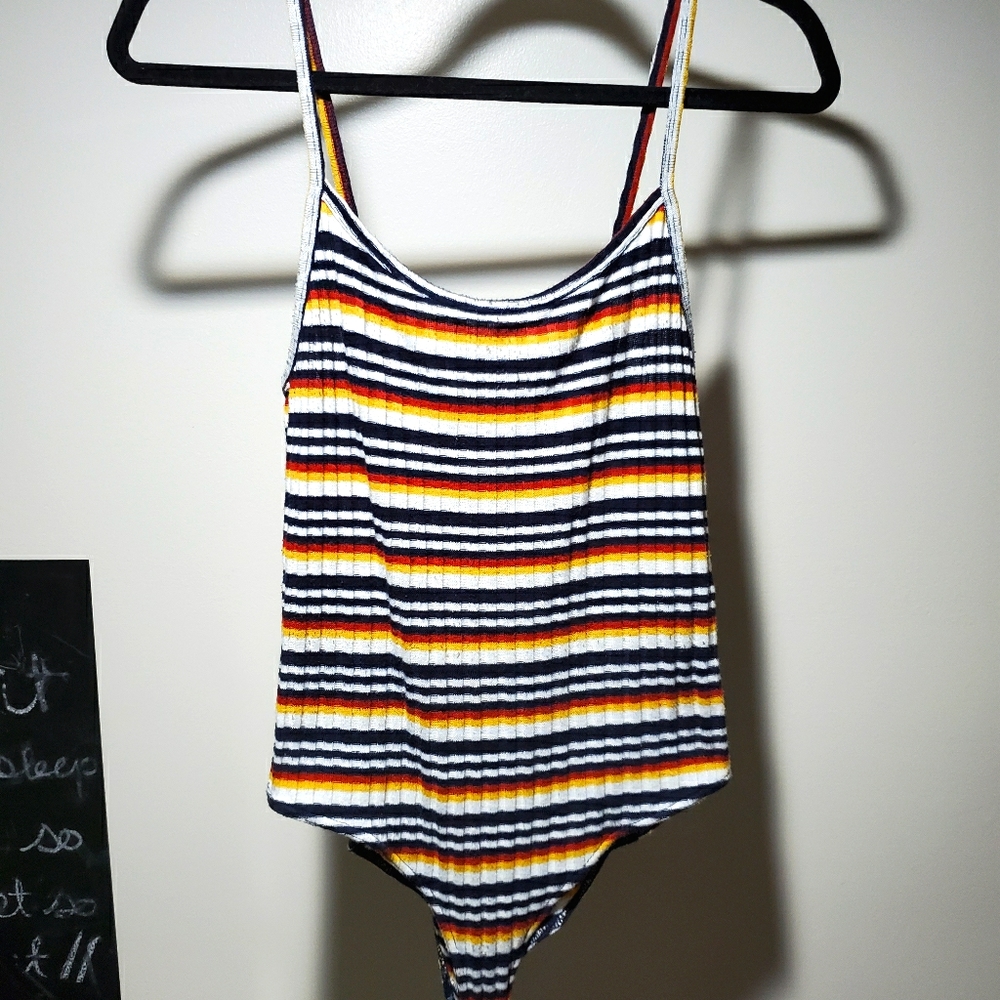 Forever 21 Striped Bodysuit - S/M